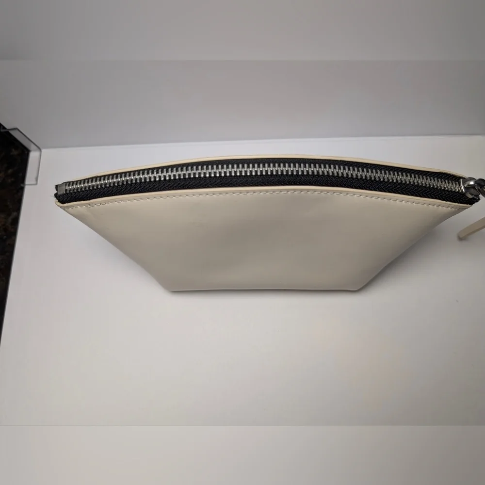 Small White leather AllSaints Anais Pouch Makeup Case (W/ Free Diptyque Samples)